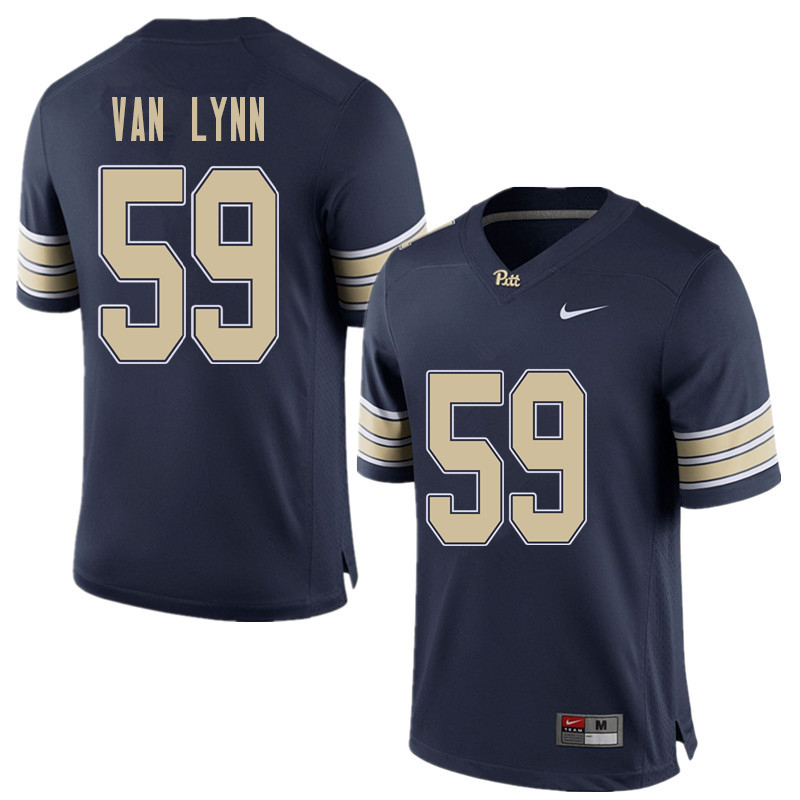 Men #59 Carson Van Lynn Pittsburgh Panthers College Football Jerseys Sale-Home Blue